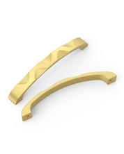 DESIGN2289 Matte Black Modern Wave Cabinet Handles - Heavy-Duty Sculptured Vanity Hardware (5" / 128mm)