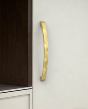DESIGN2289 Matte Black Modern Wave Cabinet Handles - Heavy-Duty Sculptured Vanity Hardware (5" / 128mm)