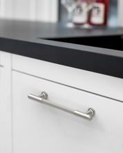 DESIGN2304 Solid Metal Reeded Bar Pull for Transitional Kitchens | 5", Brushed Satin Nickel