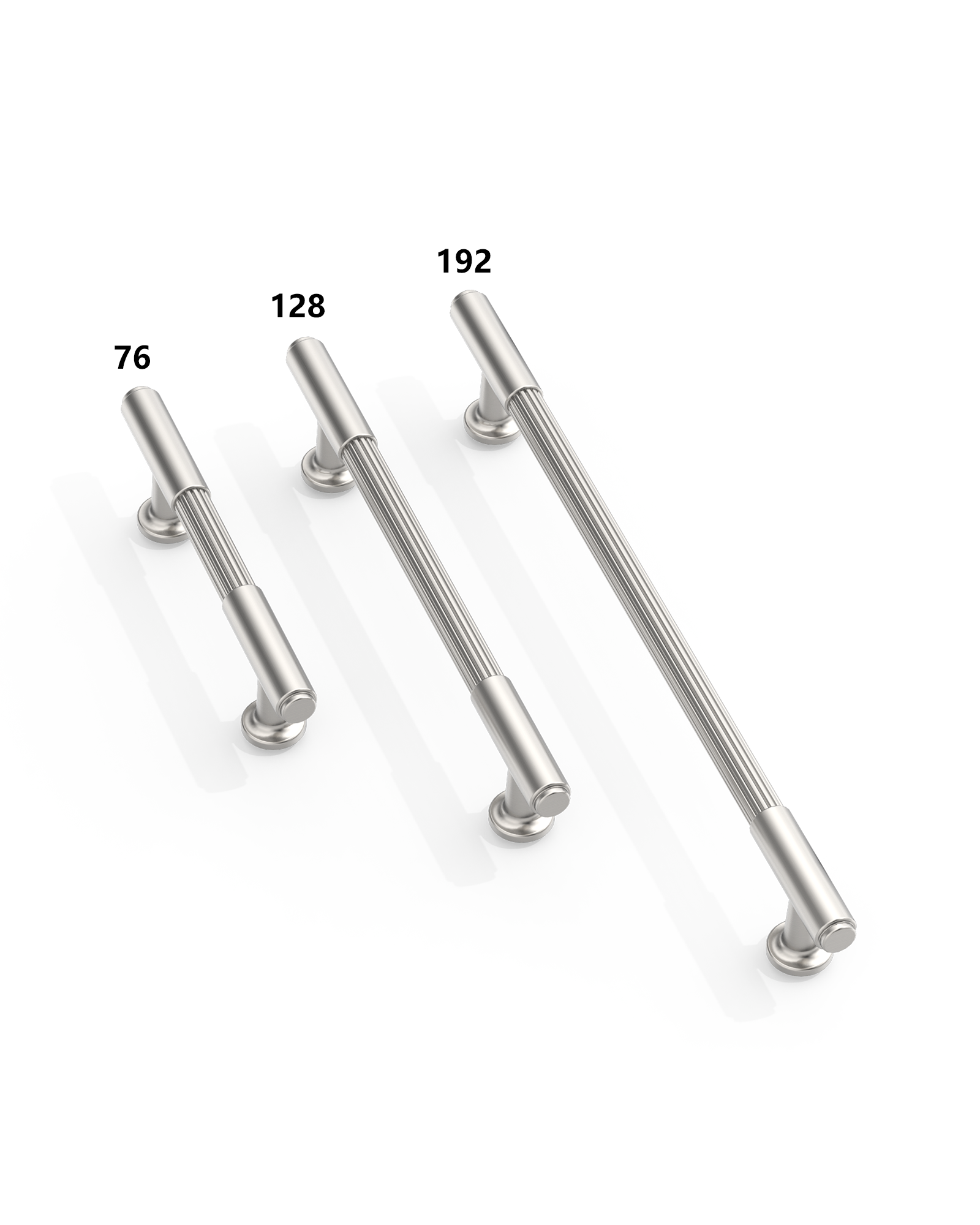 DESIGN2304 Solid Metal Reeded Bar Pull for Transitional Kitchens | 5", Brushed Satin Nickel