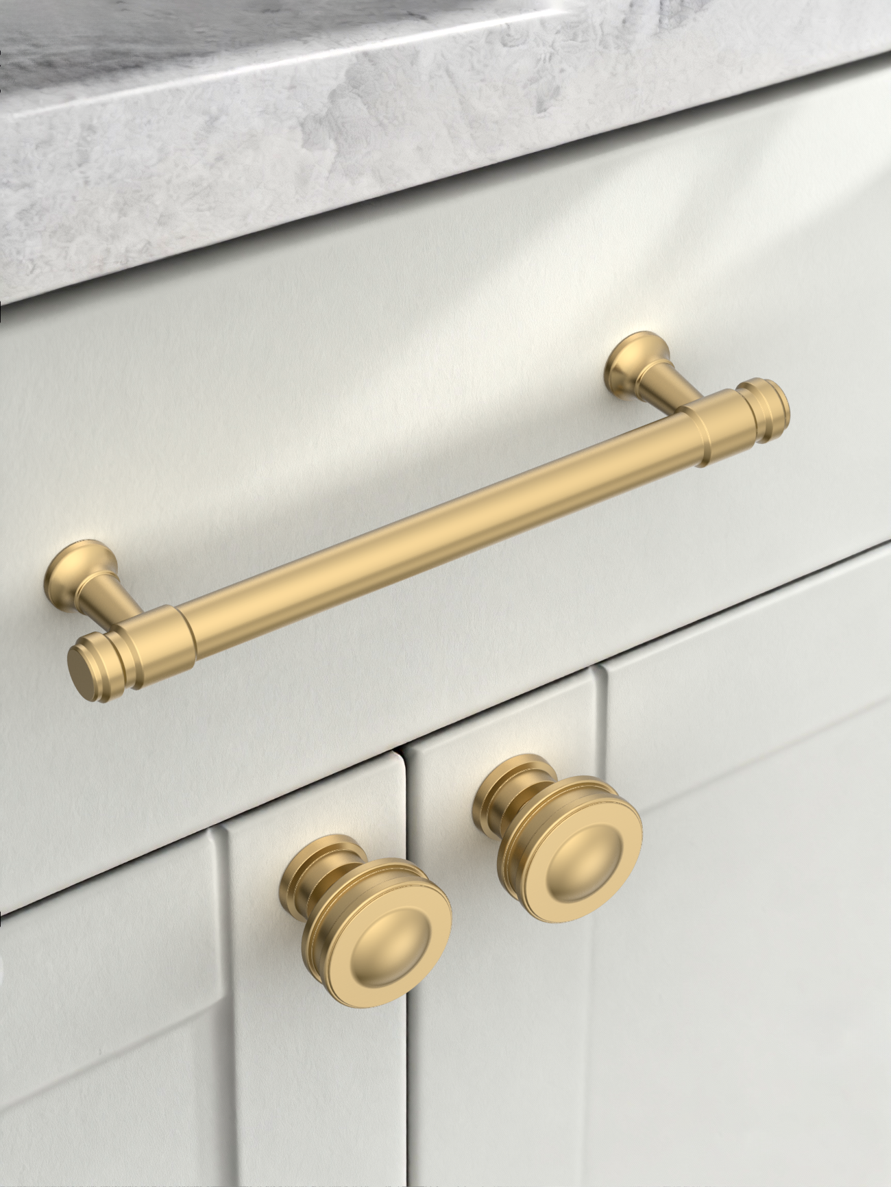 DESIGN2306 Honey Bronze Cabinet Pulls – Industrial-Modern, Ergonomic & Heavy Duty for Light Luxury Kitchen