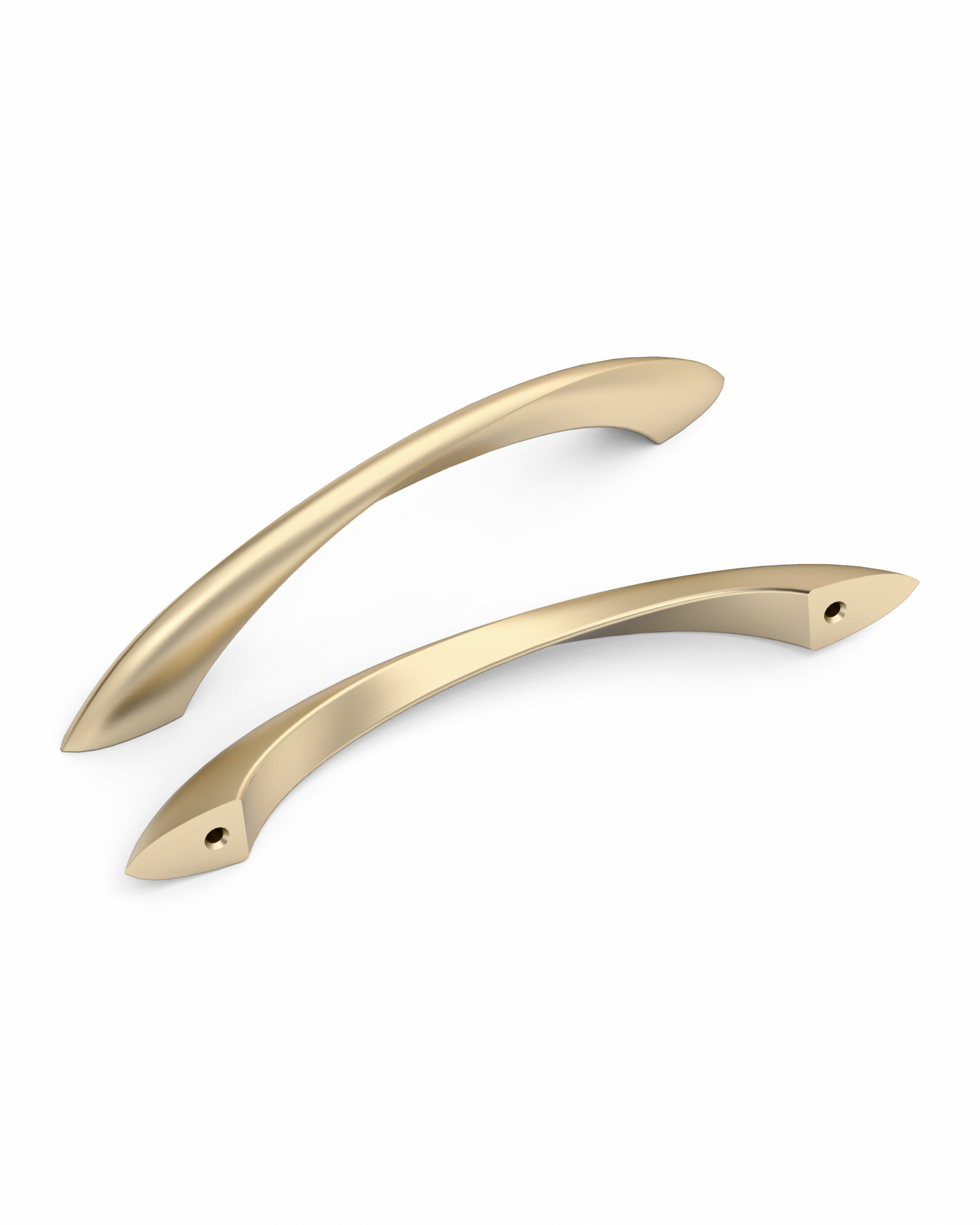 DESIGN2554 Brushed Gold Cabinet Pulls – Modern Luxe, Twisted Bar & Arched Bow for Modern Kitchen