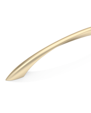 DESIGN2554 Brushed Gold Cabinet Pulls – Modern Luxe, Twisted Bar & Arched Bow for Modern Kitchen