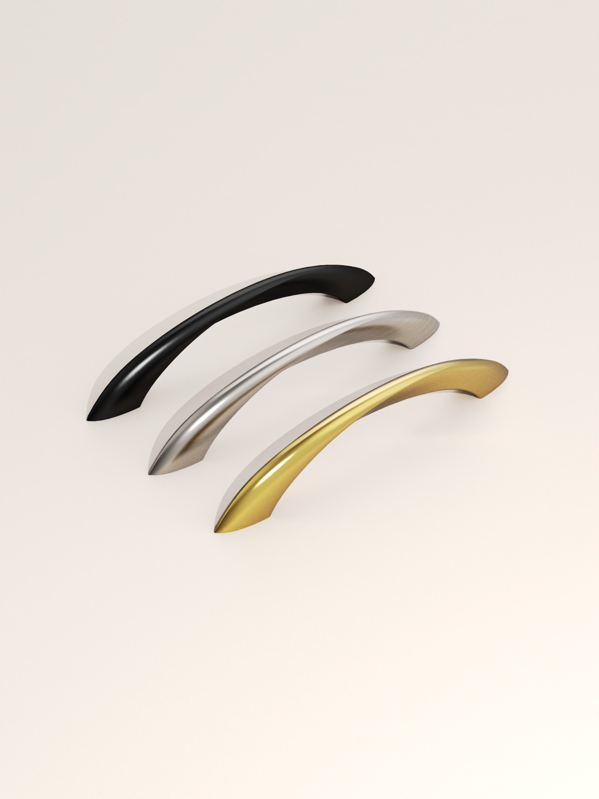 DESIGN2554 Brushed Gold Cabinet Pulls – Modern Luxe, Twisted Bar & Arched Bow for Modern Kitchen