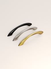 DESIGN2554 Brushed Gold Cabinet Pulls – Modern Luxe, Twisted Bar & Arched Bow for Modern Kitchen