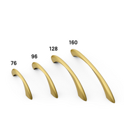 DESIGN2554 Brushed Gold Cabinet Pulls – Modern Luxe, Twisted Bar & Arched Bow for Modern Kitchen