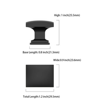 DESIGN2828 Solid Metal Cushion Square Knob for Luxury Kitchens (Matte Black)