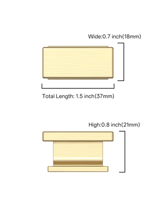 DESIGN2891 Brushed Brass Solid Knob