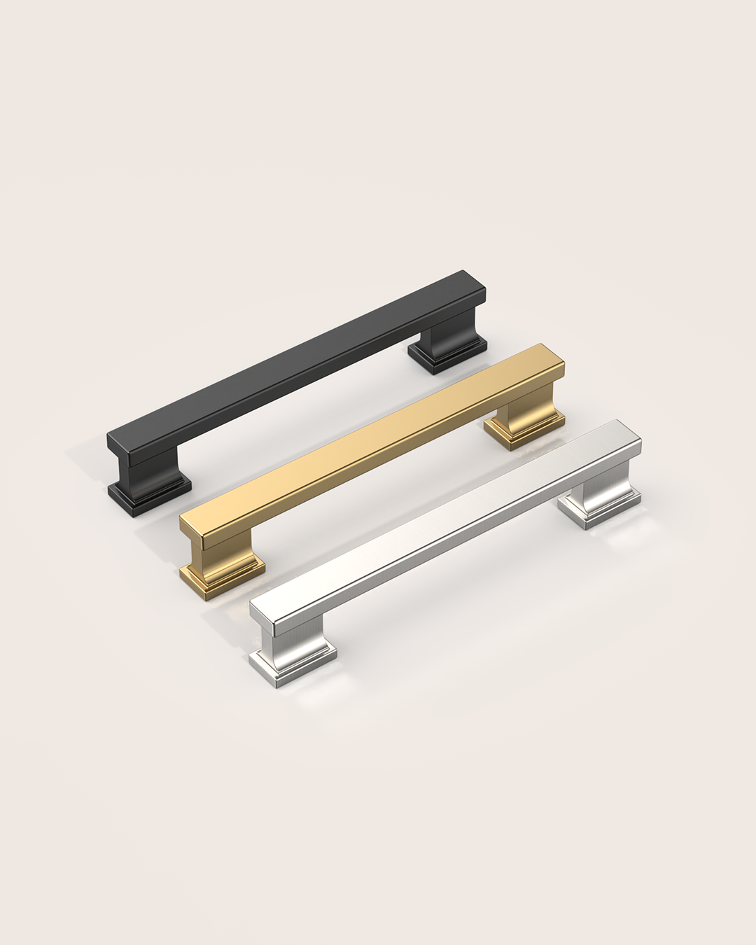 DESIGN2891 Brushed Gold Rectangular Cabinet Handles - Heavy-Duty Modern Kitchen Hardware | 5" Pulls