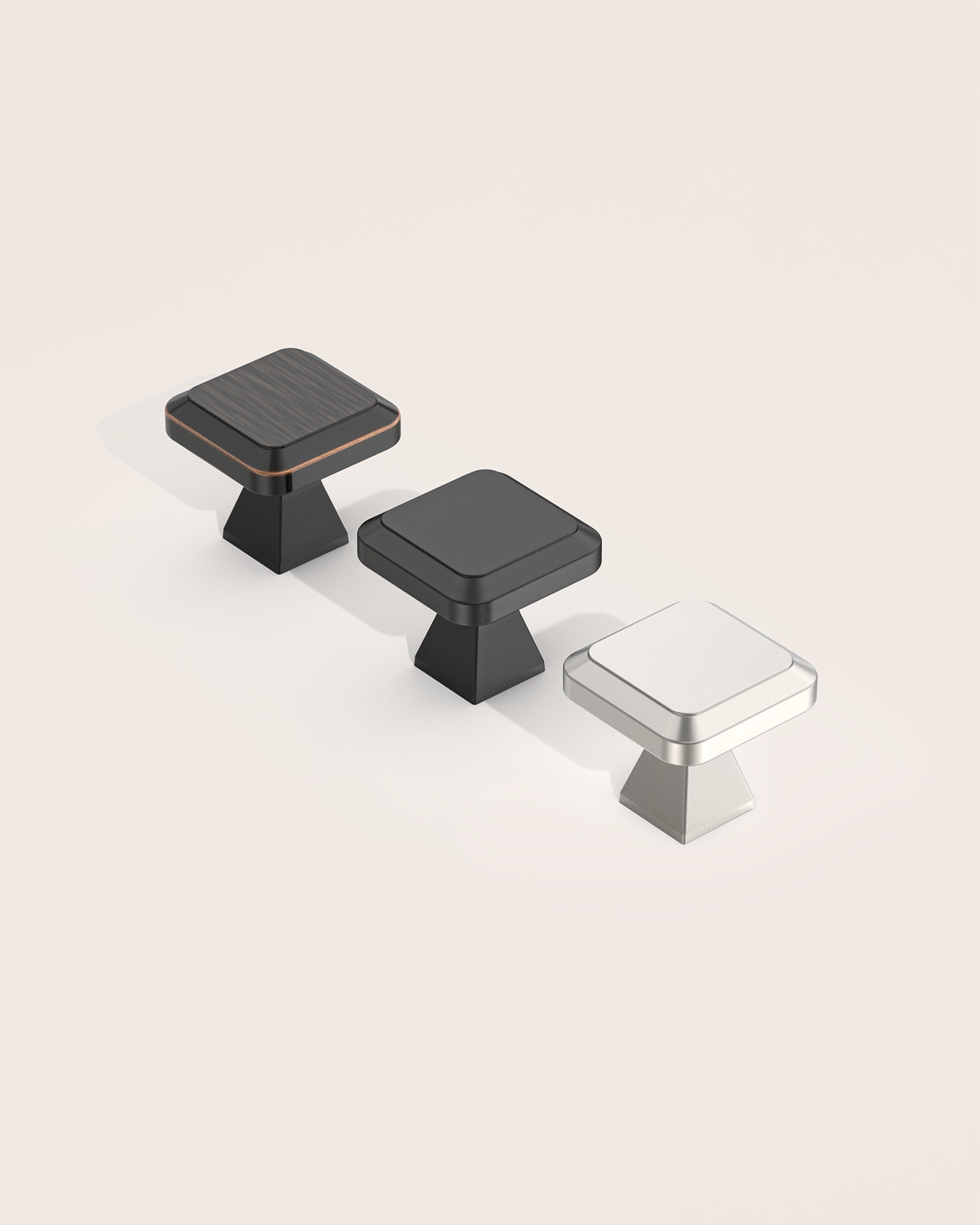 DESIGN1005 Matte Black Cabinet Knobs | Square Drawer Pulls for Modern Cabinets