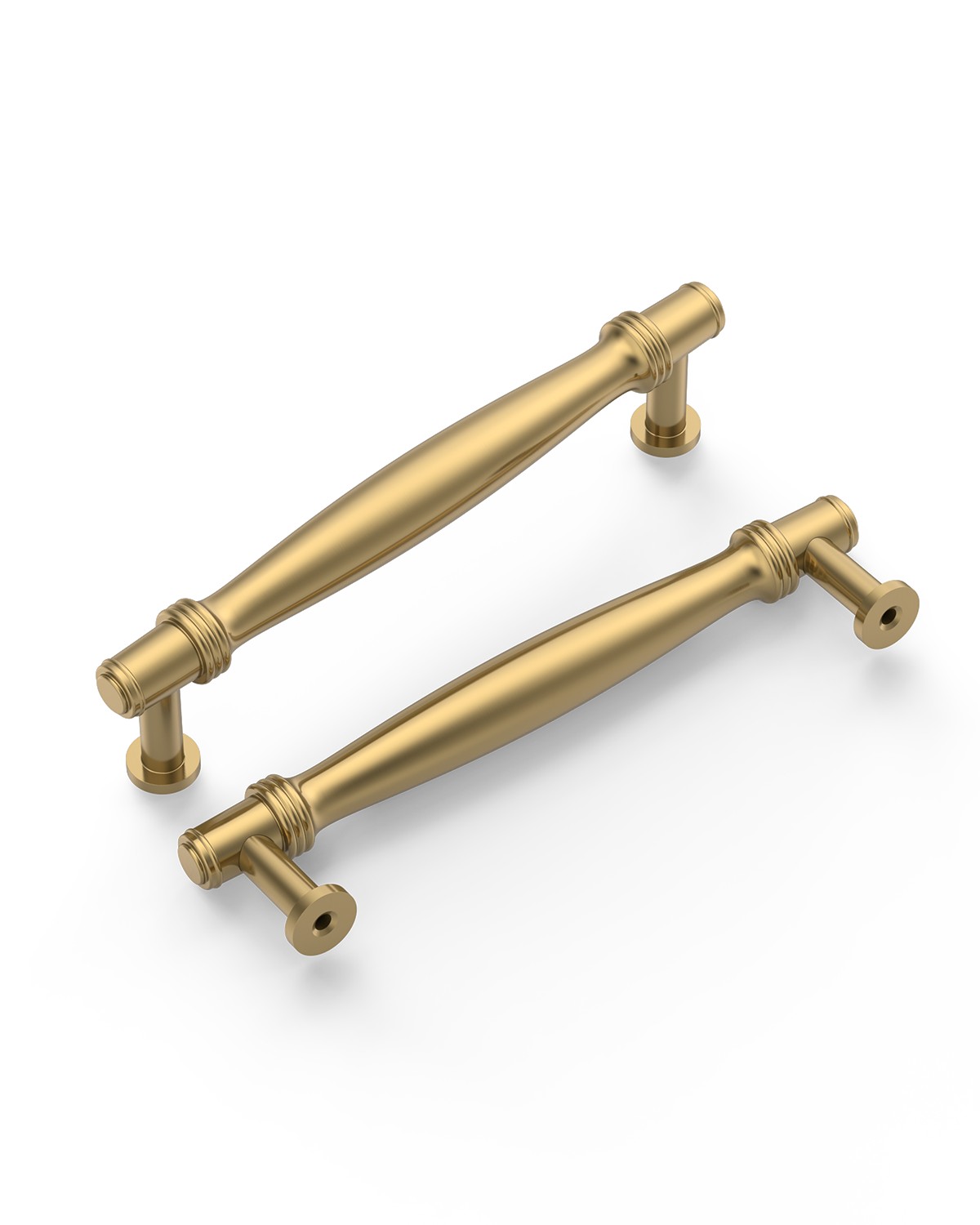 DESIGN4585 Brushed Gold Cabinet Pulls – Modern Organic Tapered Handles for Kitchen Cabinets