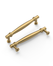 DESIGN4585 Brushed Gold Cabinet Pulls – Modern Organic Tapered Handles for Kitchen Cabinets