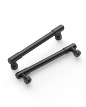 DESIGN4592 Matte Black Stepped Cabinet Handles | Heavy-Duty Modern Cylindrical Pulls (5" / 128mm)