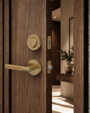 Z002-124A Matte Black Front Door Lock Set with Deadbolt – Rich Minimalist Knurled Entry Lever Combo