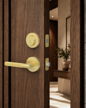 Z002-124A Matte Black Front Door Lock Set with Deadbolt – Rich Minimalist Knurled Entry Lever Combo