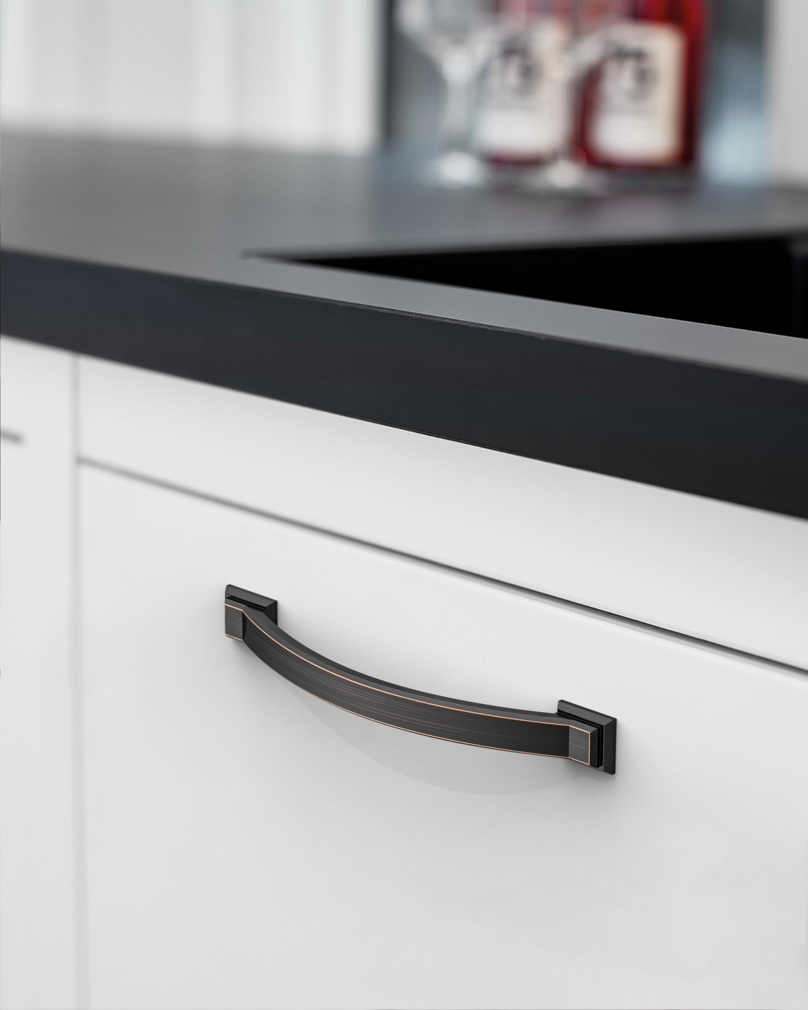 DESIGN3150 Arch Pull Warm Modern Cabinet Handles – Durable, Mix-Metal Kitchen Hardware