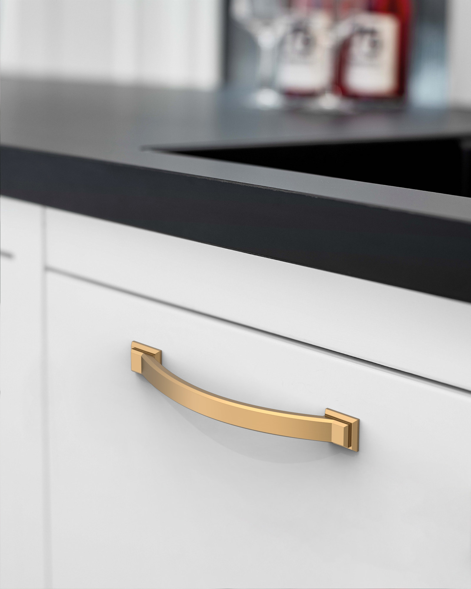 DESIGN3150 Arch Pull Warm Modern Cabinet Handles – Durable, Mix-Metal Kitchen Hardware