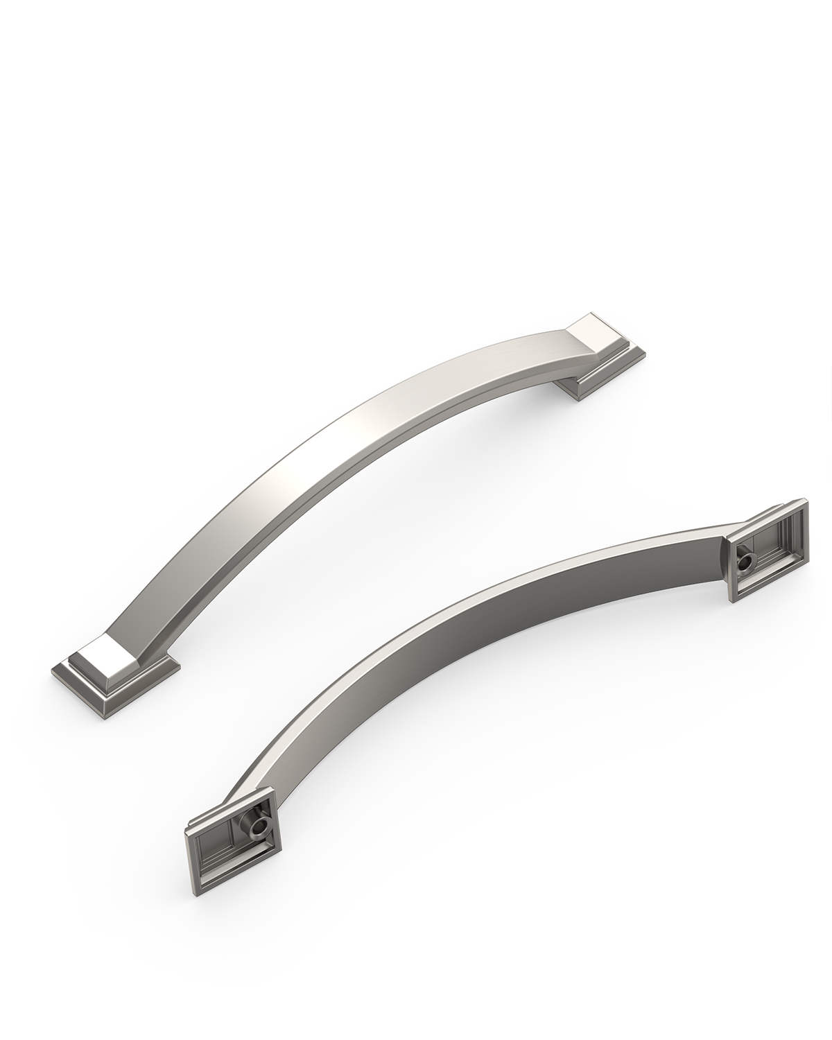 DESIGN3150 Transitional Cabinet Pulls – Stepped Base Arched Handles for Kitchen Cabinets