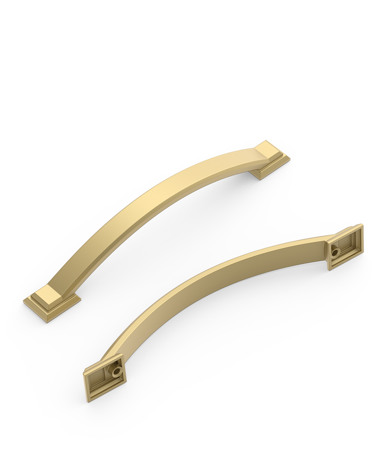 DESIGN3150 Transitional Cabinet Pulls – Stepped Base Arched Handles for Kitchen Cabinets
