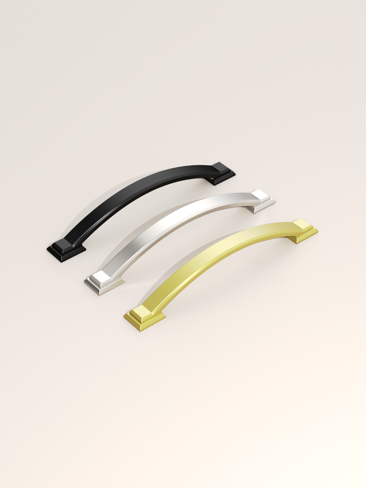 DESIGN3150 Arch Pull Warm Modern Cabinet Handles – Durable, Mix-Metal Kitchen Hardware
