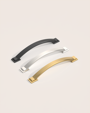 DESIGN3150 Transitional Cabinet Pulls – Stepped Base Arched Handles for Kitchen Cabinets