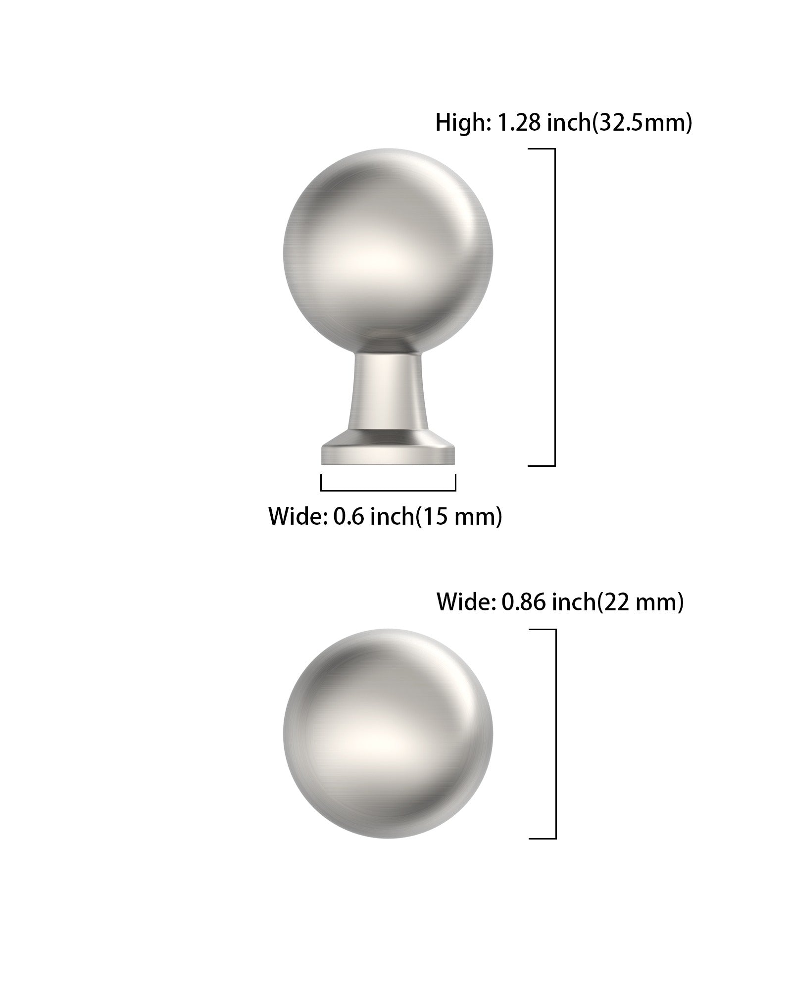 DESIGN3307 Modern Ball Knobs - Heavy-Duty Dresser & Cabinet Hardware | 0.86inch, Champagne Bronze