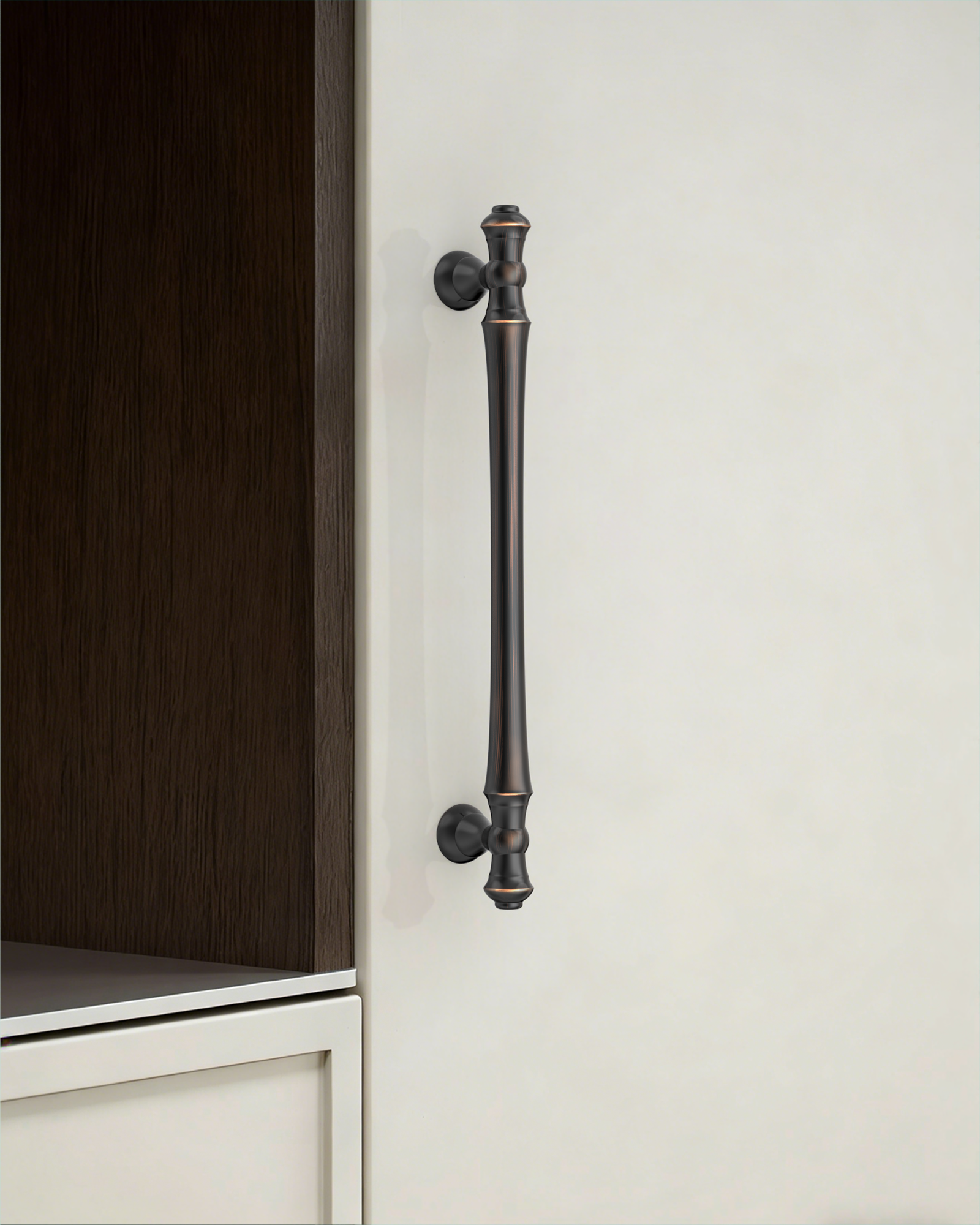 DESIGN3768 Solid Zinc Cabinet Handles for White Cabinets | 5" Pull, Champagne Bronze