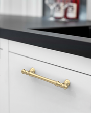 DESIGN3768 Solid Zinc Cabinet Handles for White Cabinets | 5" Pull, Champagne Bronze