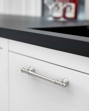 DESIGN3768 Solid Zinc Cabinet Handles for White Cabinets | 5" Pull, Champagne Bronze