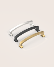 DESIGN3781 Champagne Bronze Curved Cabinet Handles - Heavy-Duty Square Foot Drawer Hardware (5" )