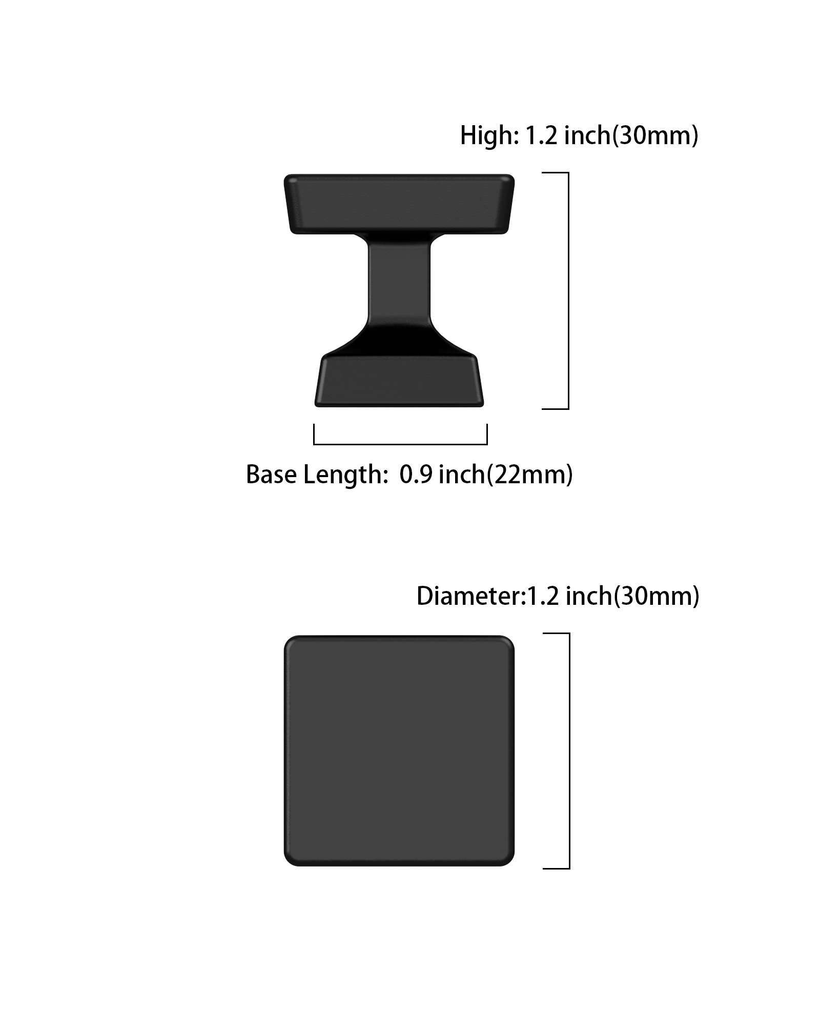 DESIGN3794 Square Cabinet Knobs | Modern Retro Dresser & Bathroom Drawer Pulls, 1.2"