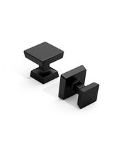 DESIGN3794 Matte Black Cabinet Knobs | 1.2" Round Drawer & Dresser Handles for Bathroom Cabinets