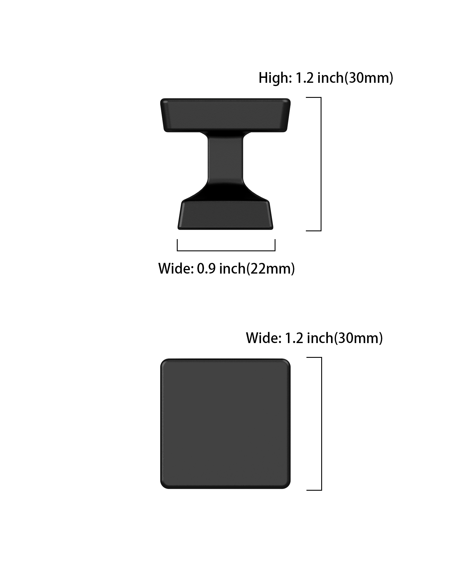 DESIGN3794 Matte Black Cabinet Knobs | 1.2" Round Drawer & Dresser Handles for Bathroom Cabinets