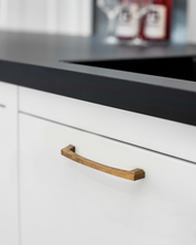 DESIGN3908 Matte Black Cabinet Pulls for Modern White Cabinets (5" Hole Center)