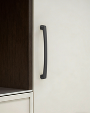 DESIGN3908 Matte Black Cabinet Pulls for Modern White Cabinets (5" Hole Center)