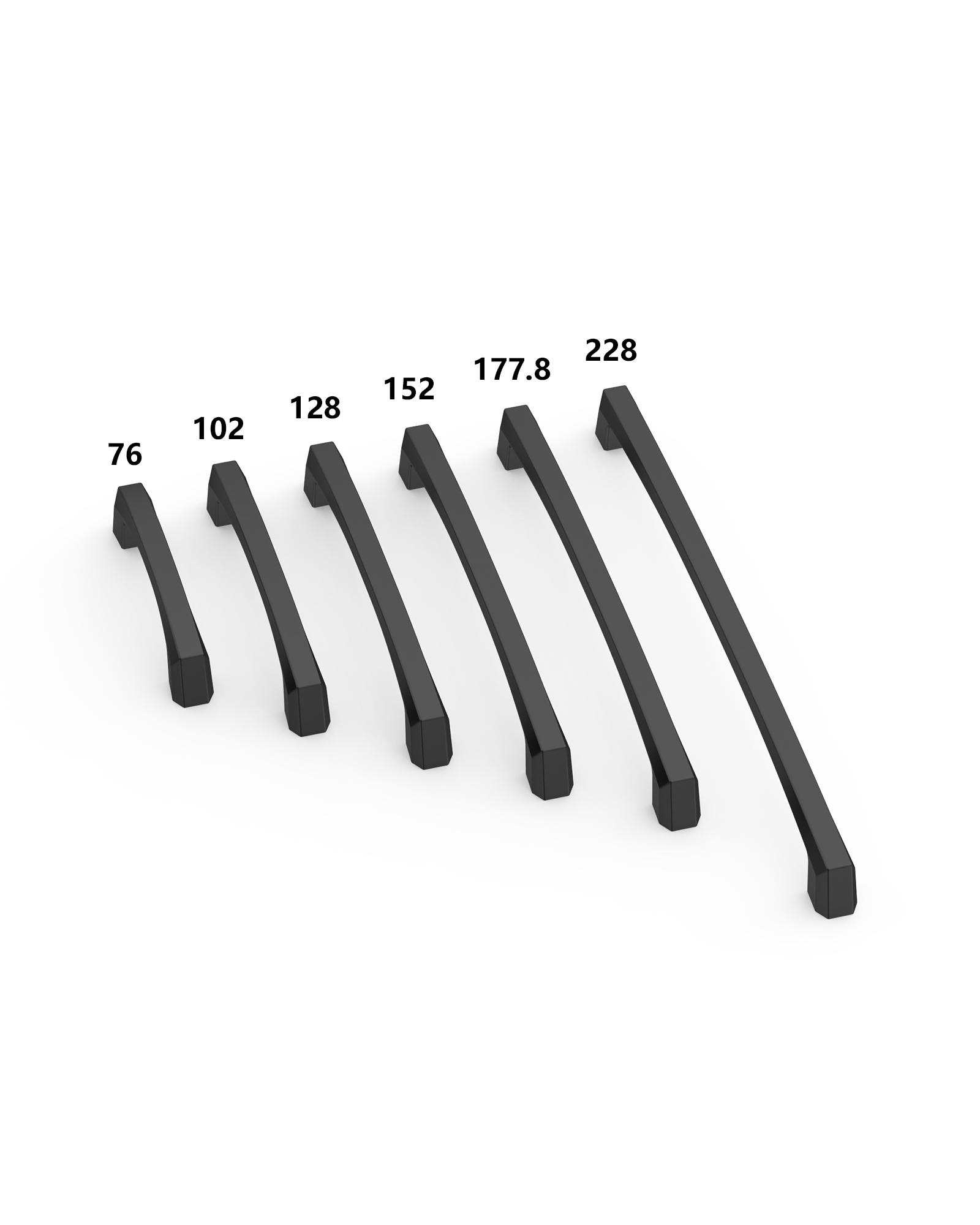 DESIGN3908 Matte Black Cabinet Pulls for Modern White Cabinets (5" Hole Center)