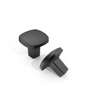 DESIGN3908 Matte Black Cabinet Knobs | 1" Round Zinc Drawer & Cupboard Handles