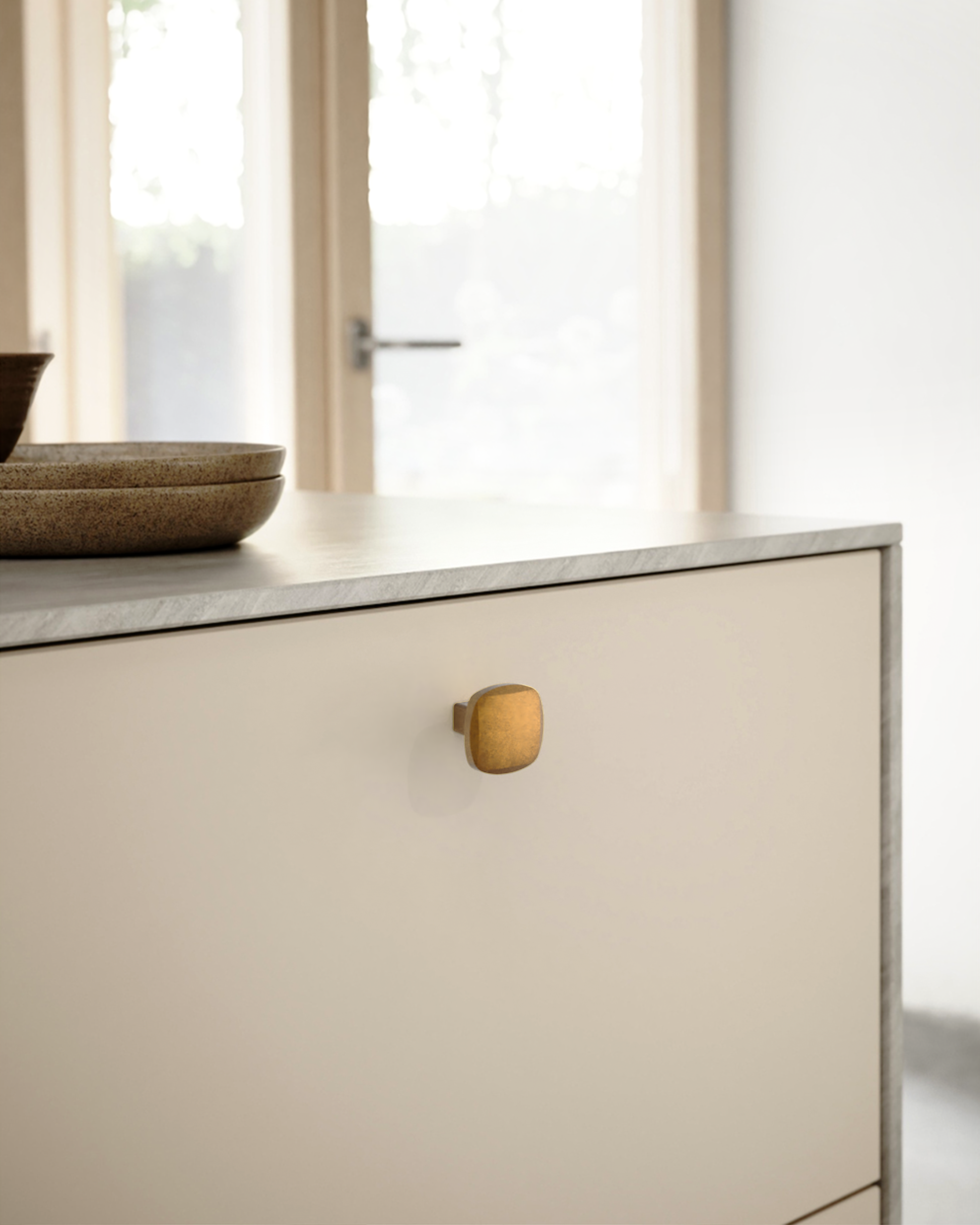 DESIGN3908 Matte Black Cabinet Knobs | 1" Round Zinc Drawer & Cupboard Handles