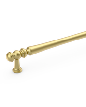 Design2322 Decorative Turned Pulls | Walnut Wood & White Raised Panel Cabinets