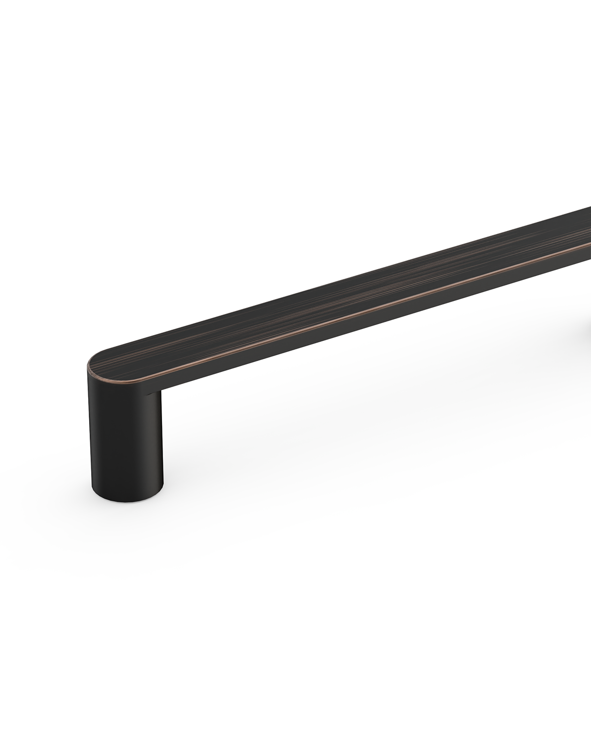 DESIGN3644 Minimalist Flat Top D-Bar Pull | Oak Wood & White Shaker Cabinets (Matte Black)