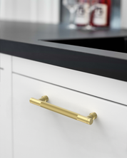 DESIGN4483 Brushed Gold Knurled Cabinet Handles - Heavy-Duty Modern Drawer Pulls (5")