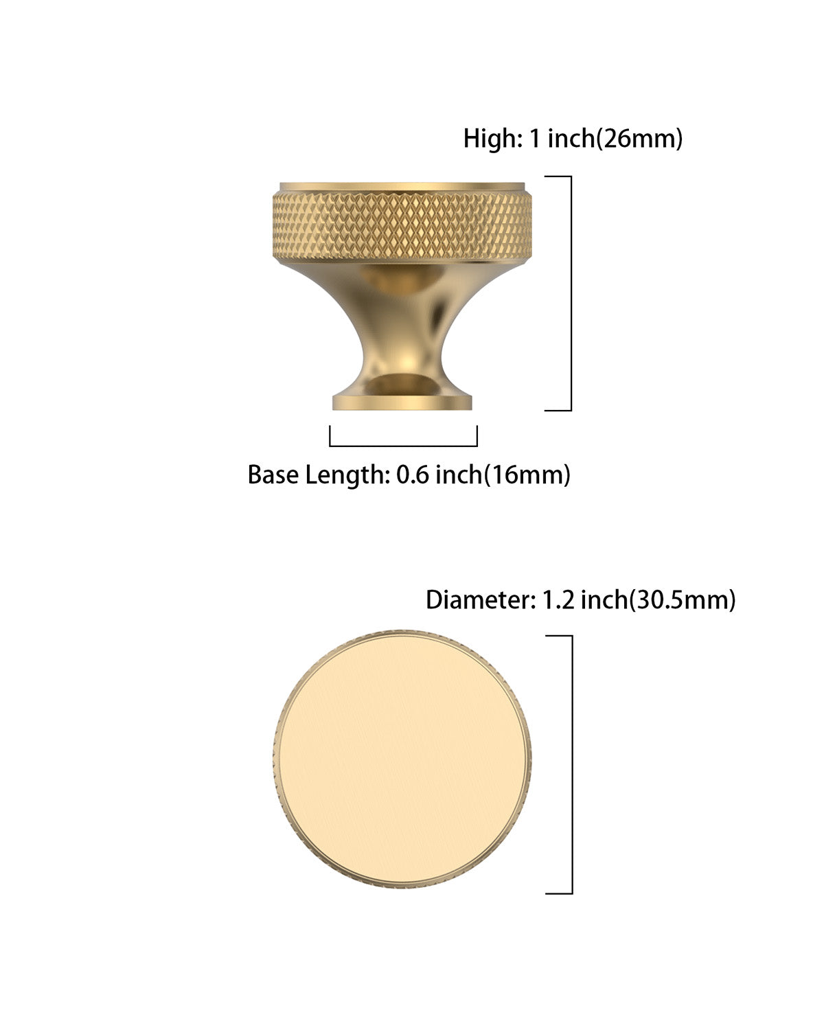 DESIGN4494 Champagne Bronze Knurled Cabinet Knobs | Kitchen Drawer, Cupboard & Wardrobe Handles