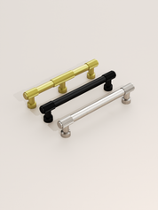 DESIGN4518 Solid Cabinet Pulls – Knurled Brushed Brass Handles for Drawers & Cabinets