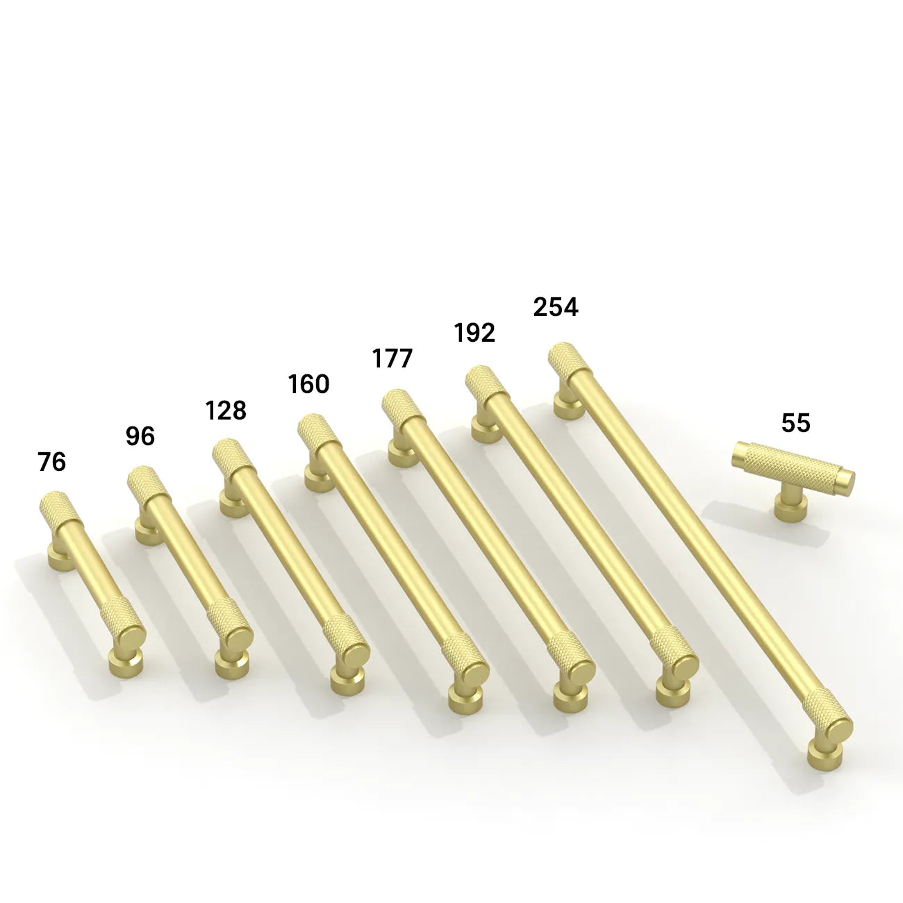 DESIGN4518 Solid Cabinet Pulls – Knurled Brushed Brass Handles for Drawers & Cabinets