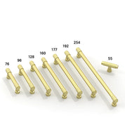 DESIGN4518 Solid Cabinet Pulls – Knurled Brushed Brass Handles for Drawers & Cabinets