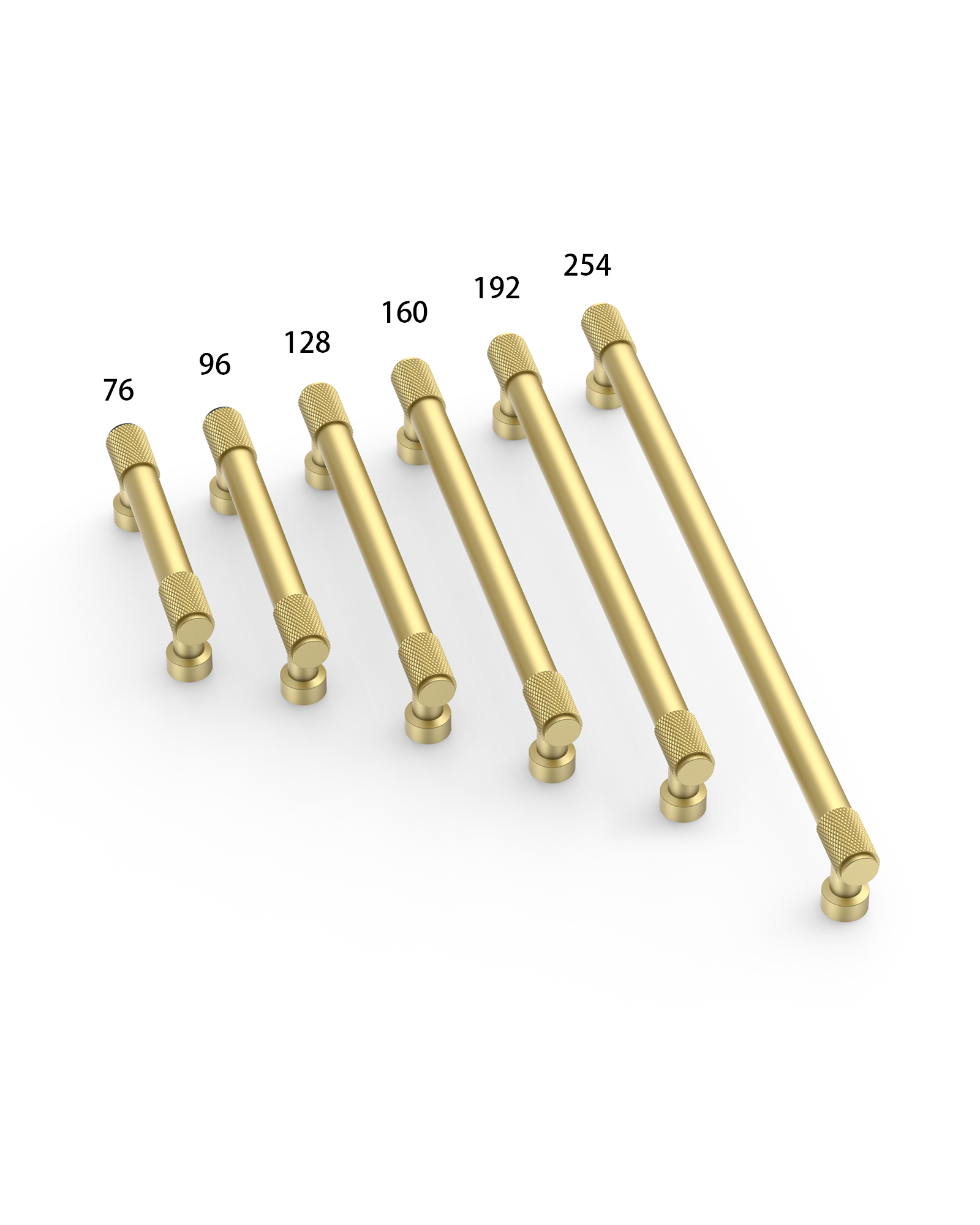 DESIGN4518 Brushed Gold Cabinet Pulls | Accent Knurled Handles for Modern Luxury Kitchens, 3-3/4"