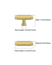 DESIGN4518 Knurled T-Bar Knob for Home Bars & Coffee Stations (Brushed Gold)