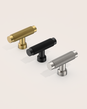 DESIGN4518 Knurled T-Bar Knob for Home Bars & Coffee Stations (Brushed Gold)
