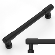 DESIGN4592 Matte Black Stepped Cabinet Handles | Heavy-Duty Modern Cylindrical Pulls (5" / 128mm)
