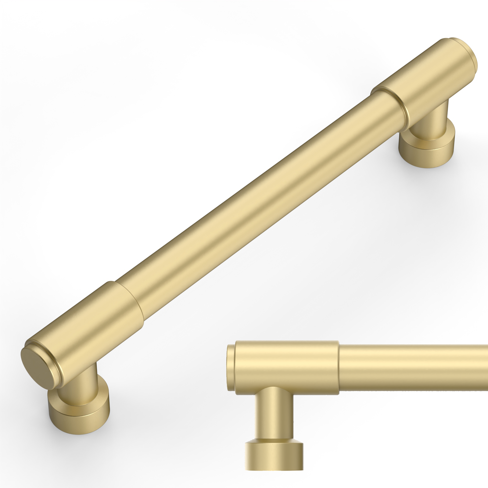 DESIGN4592 Matte Black Stepped Cabinet Handles | Heavy-Duty Modern Cylindrical Pulls (5" / 128mm)